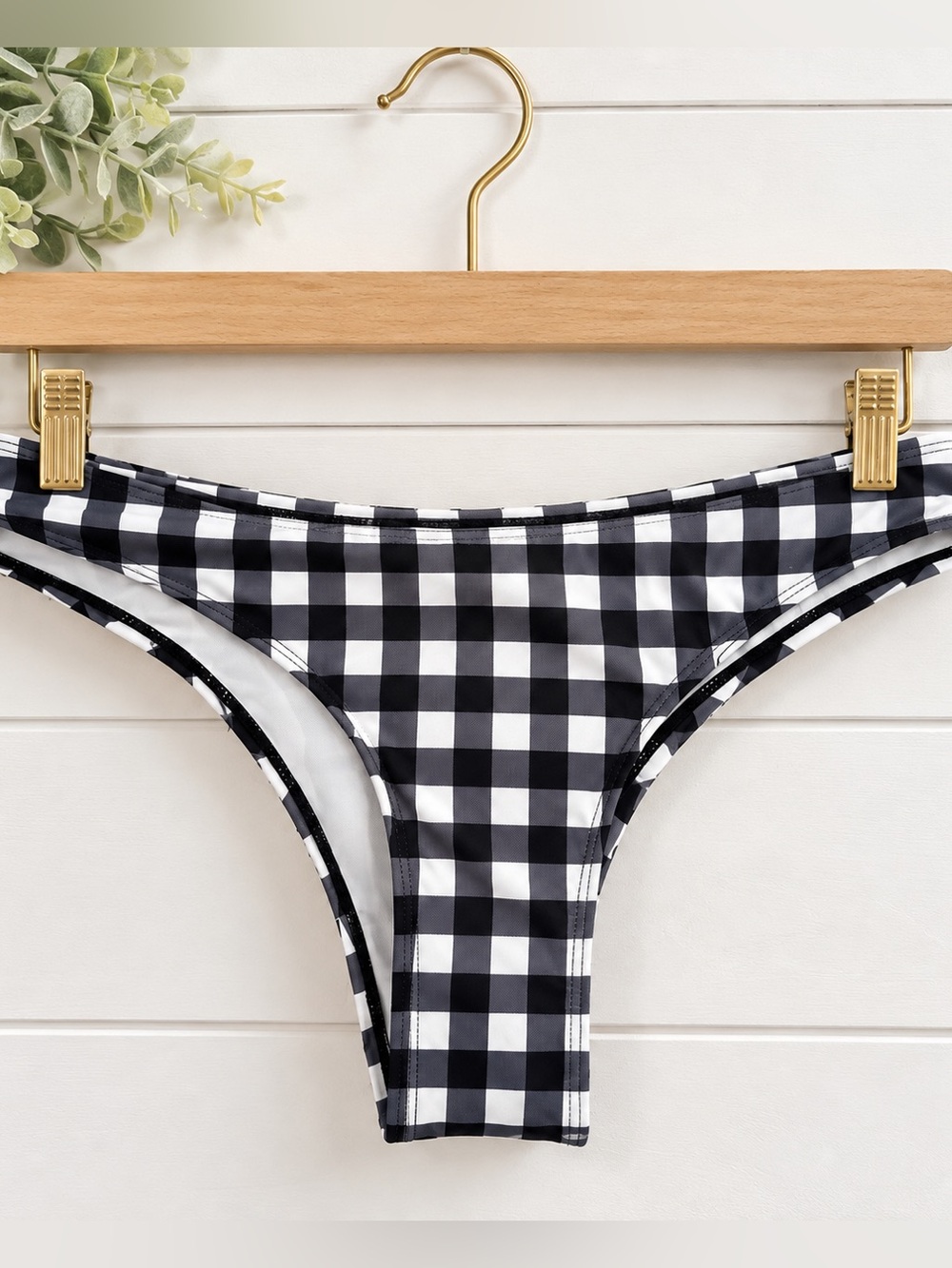 Black & White Gingham Women’s Bikini Bottom 8